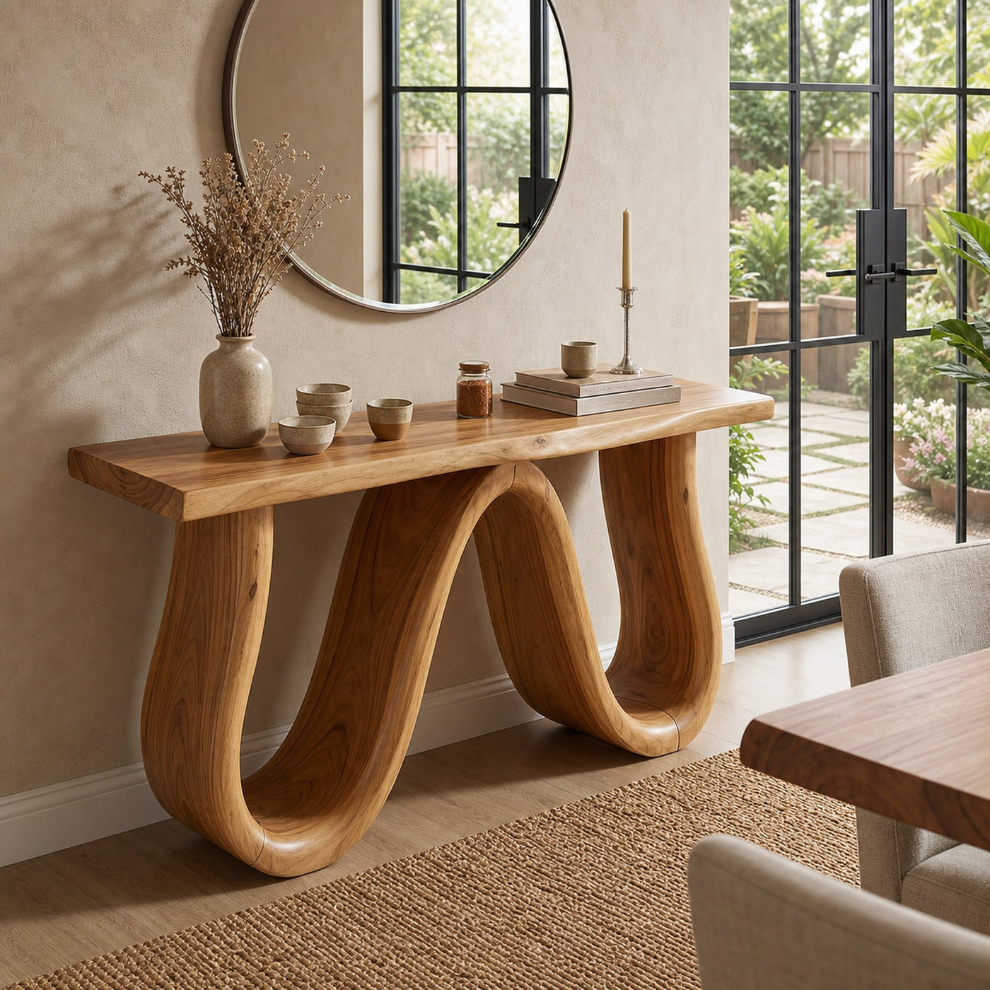 Organic Wood Hallway Table For Dining Room Furniture