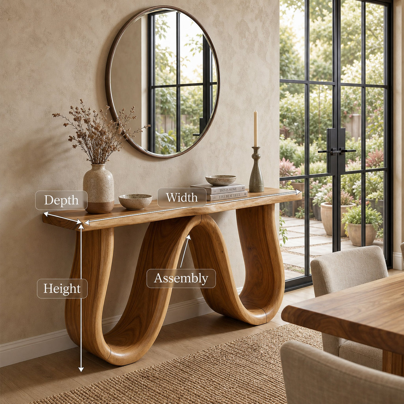 Organic Wood Hallway Table For Dining Room Furniture - product view 8
