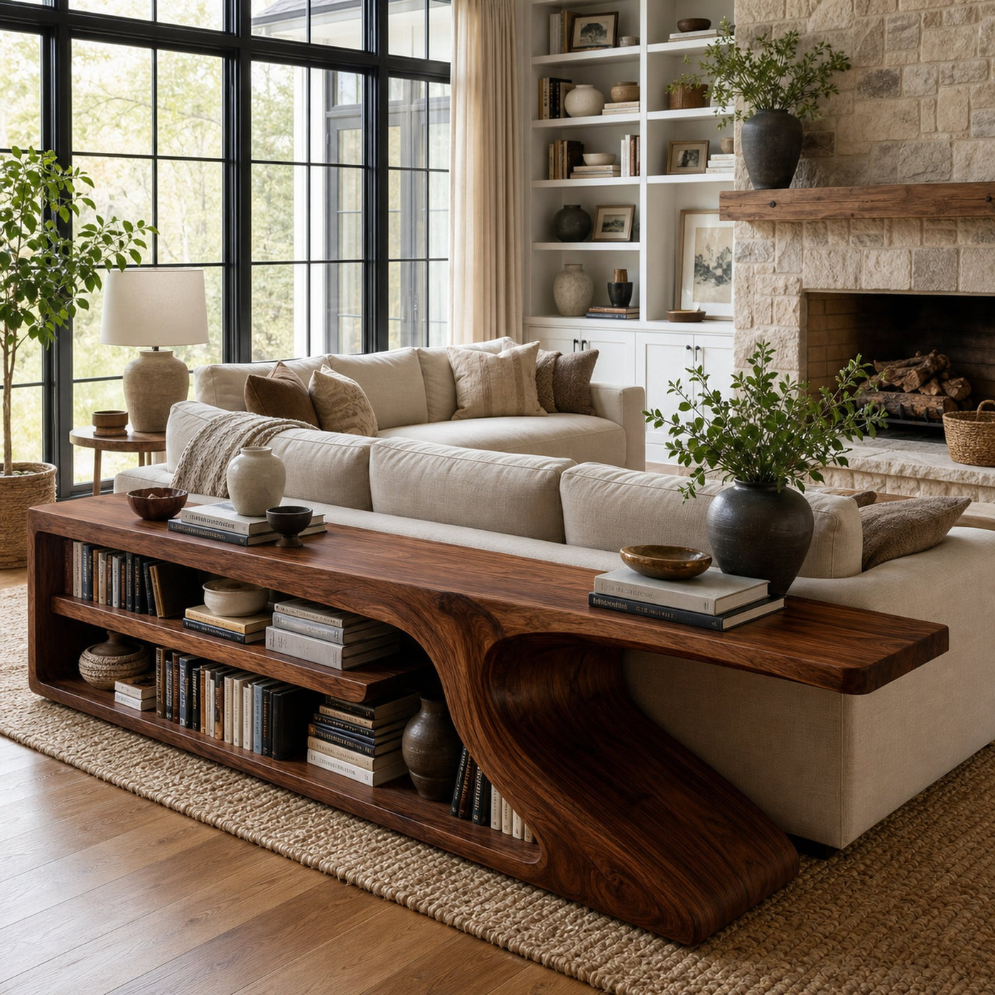 Organic Wooden Console Table For Modern Home - product view 6