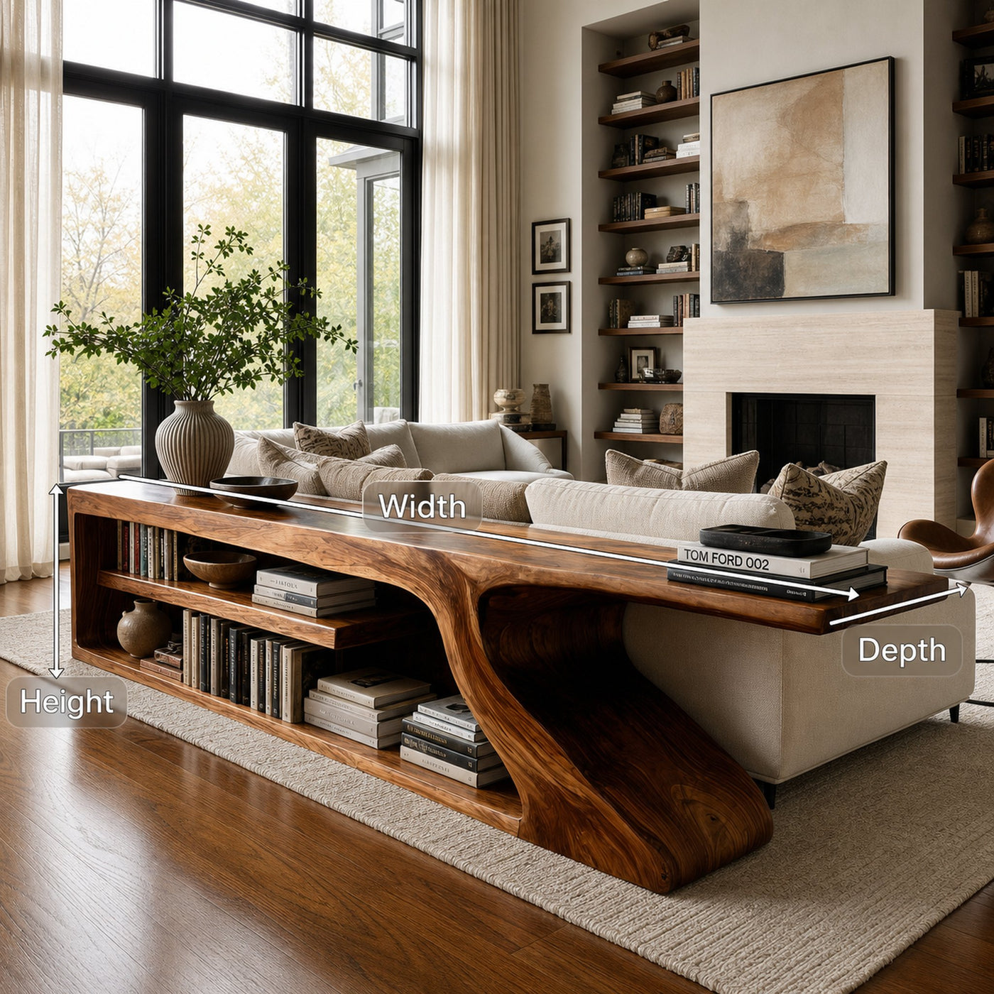 Organic Wooden Console Table For Modern Home - product view 7