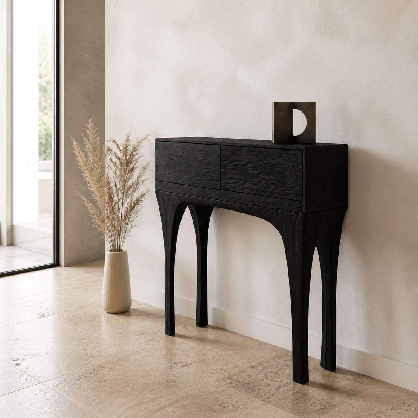 Organic Wooden Tapered Console Table For Living Room - product view 4