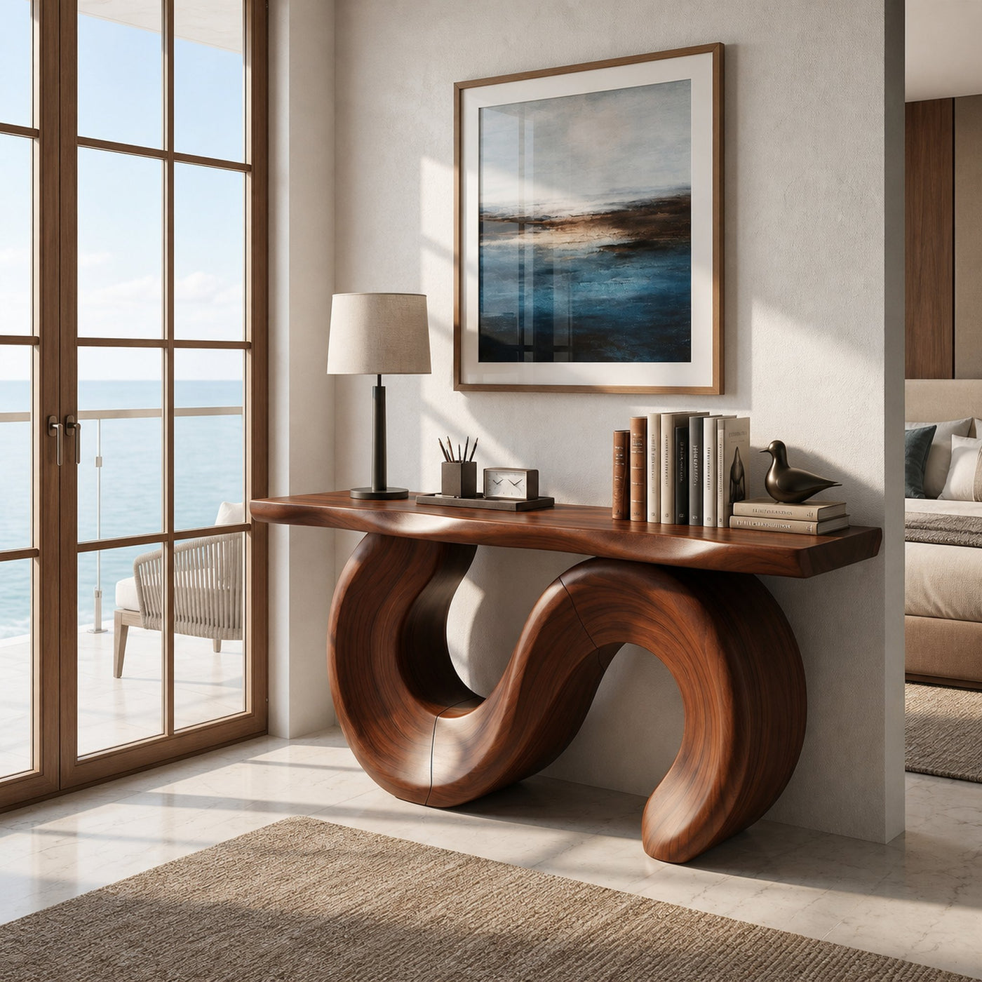 Parisian Wooden Console Table For Terrace Styling - product view 6