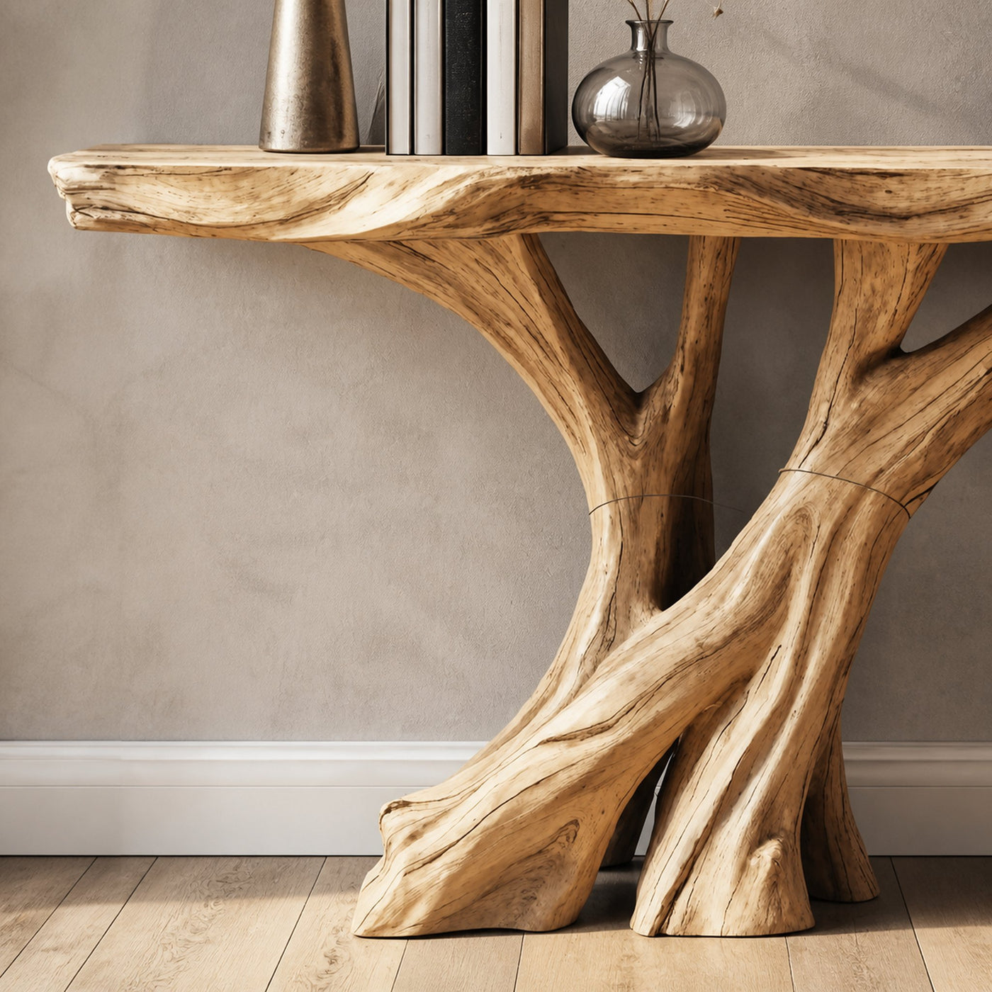 Perfect Natural Wood Console Table For A Functional Living Room - product view 3