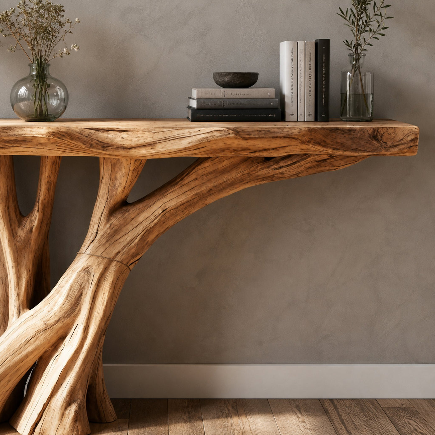 Perfect Natural Wood Console Table For A Functional Living Room - product view 4