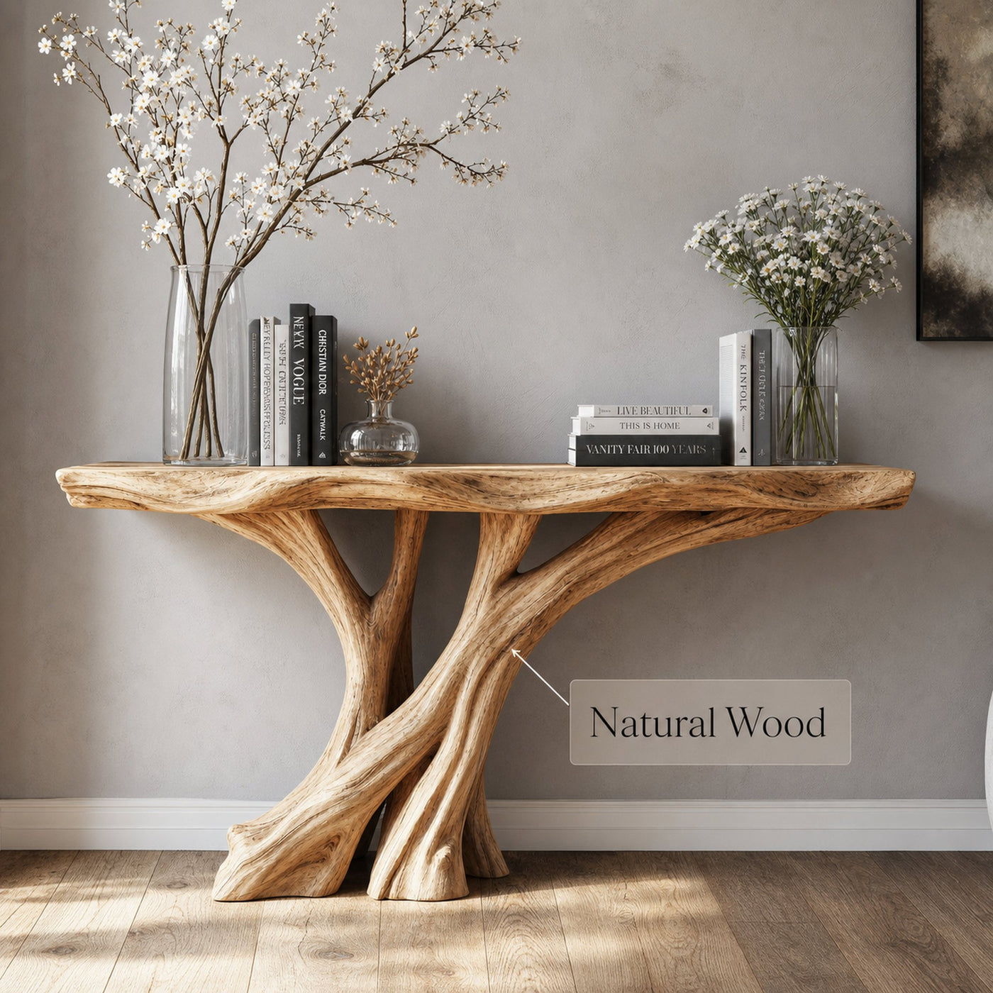 Perfect Natural Wood Console Table For A Functional Living Room - product view 5