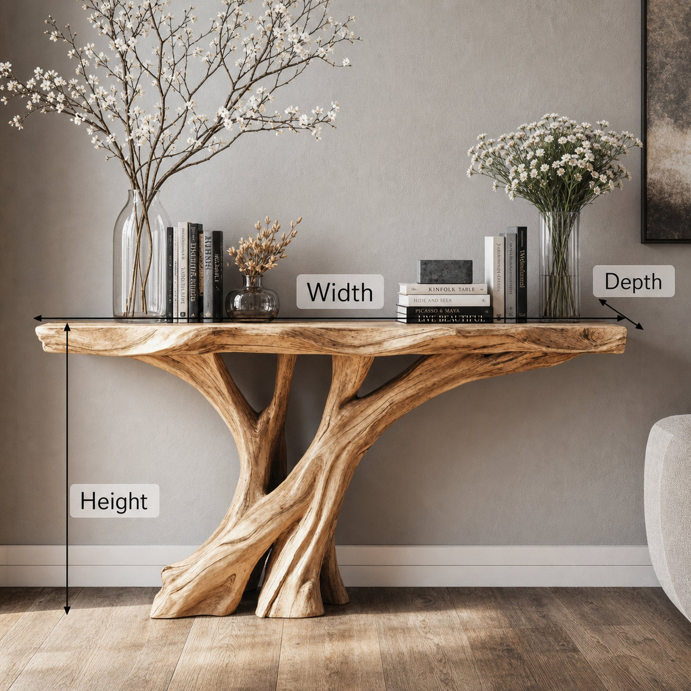 Perfect Natural Wood Console Table For A Functional Living Room - product view 6