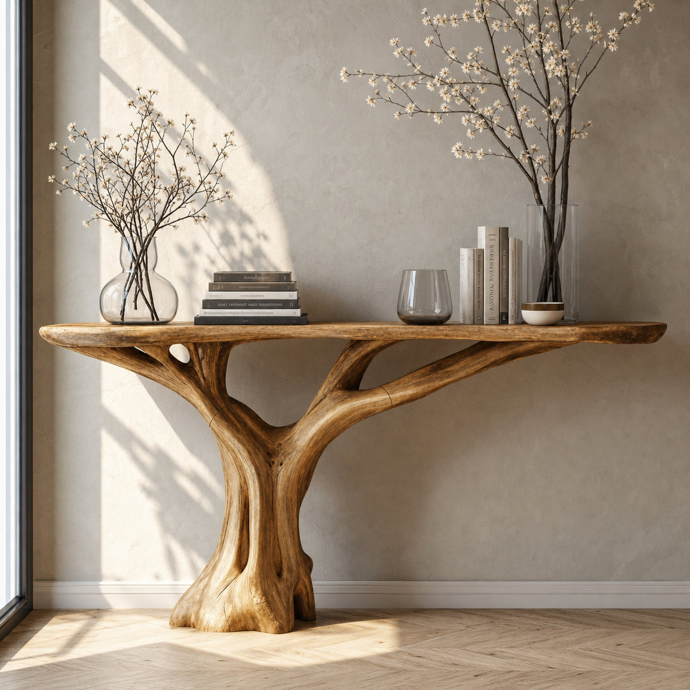 Practical Wood Console Table For Organizing Your Living Space