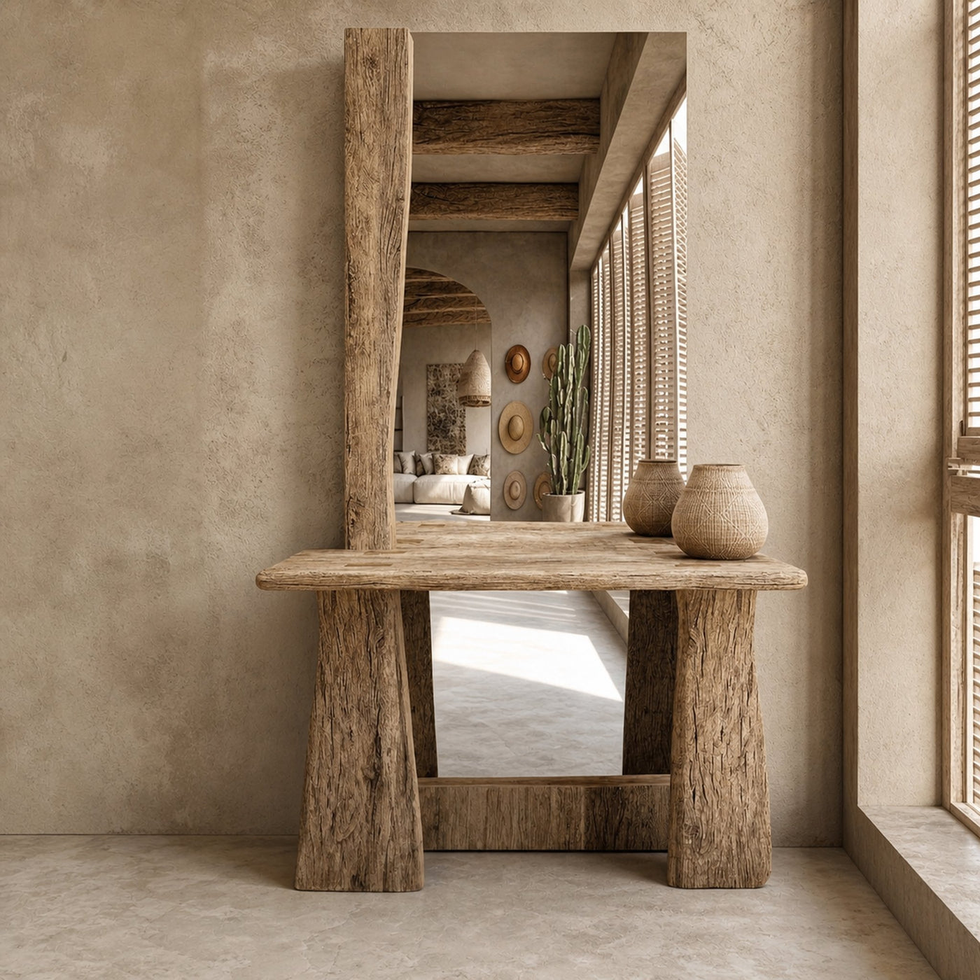 Reclaimed Wood Console Table Live Edge Table