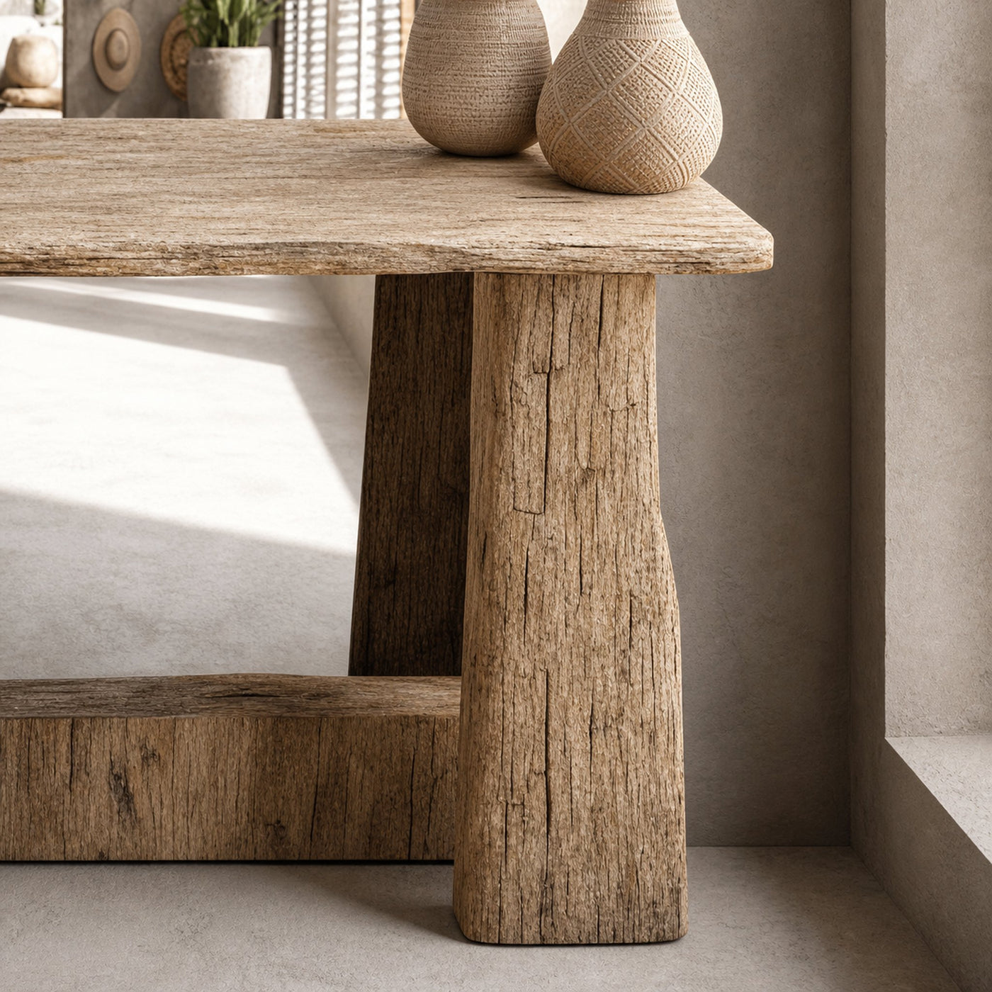 Reclaimed Wood Console Table Live Edge Table - product view 4