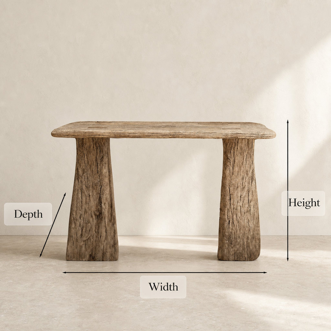 Reclaimed Wood Console Table Live Edge Table - product view 5