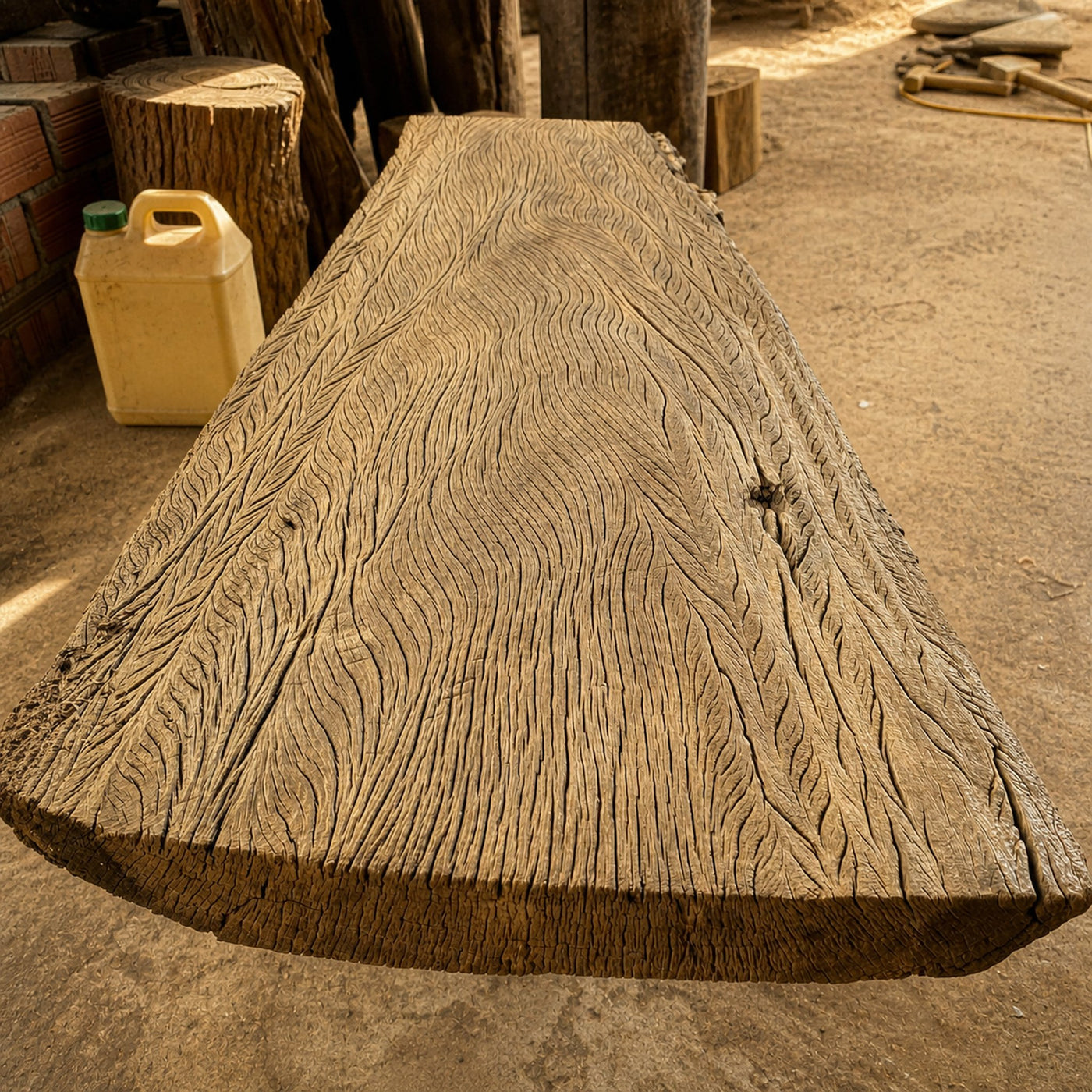 Reclaimed Wood Console Table Live Edge Table - product view 8