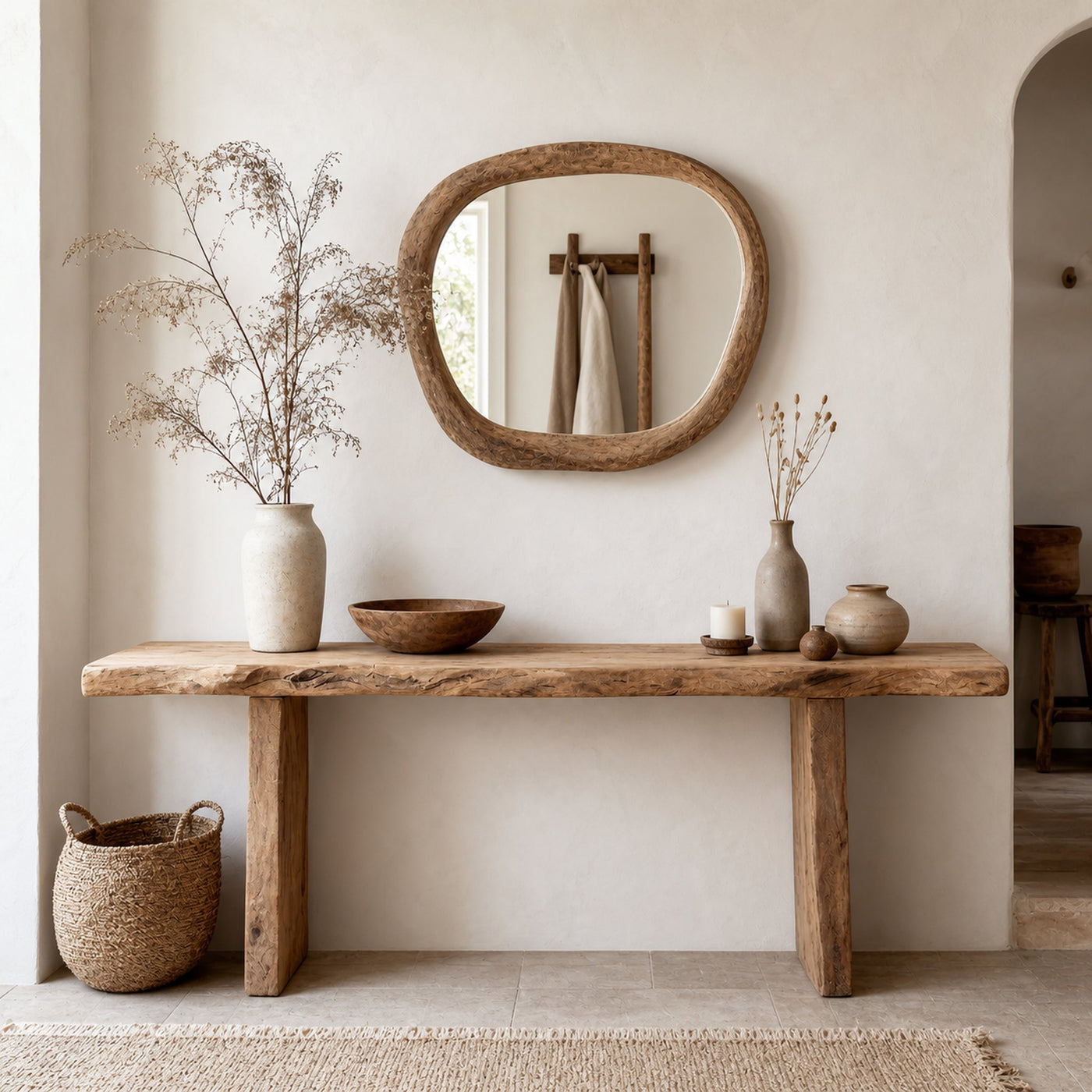 Reclaimed Wood Entryway Table Decor