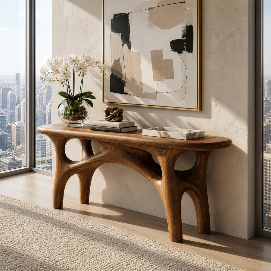 Rustic Accent Console Table For Living Room