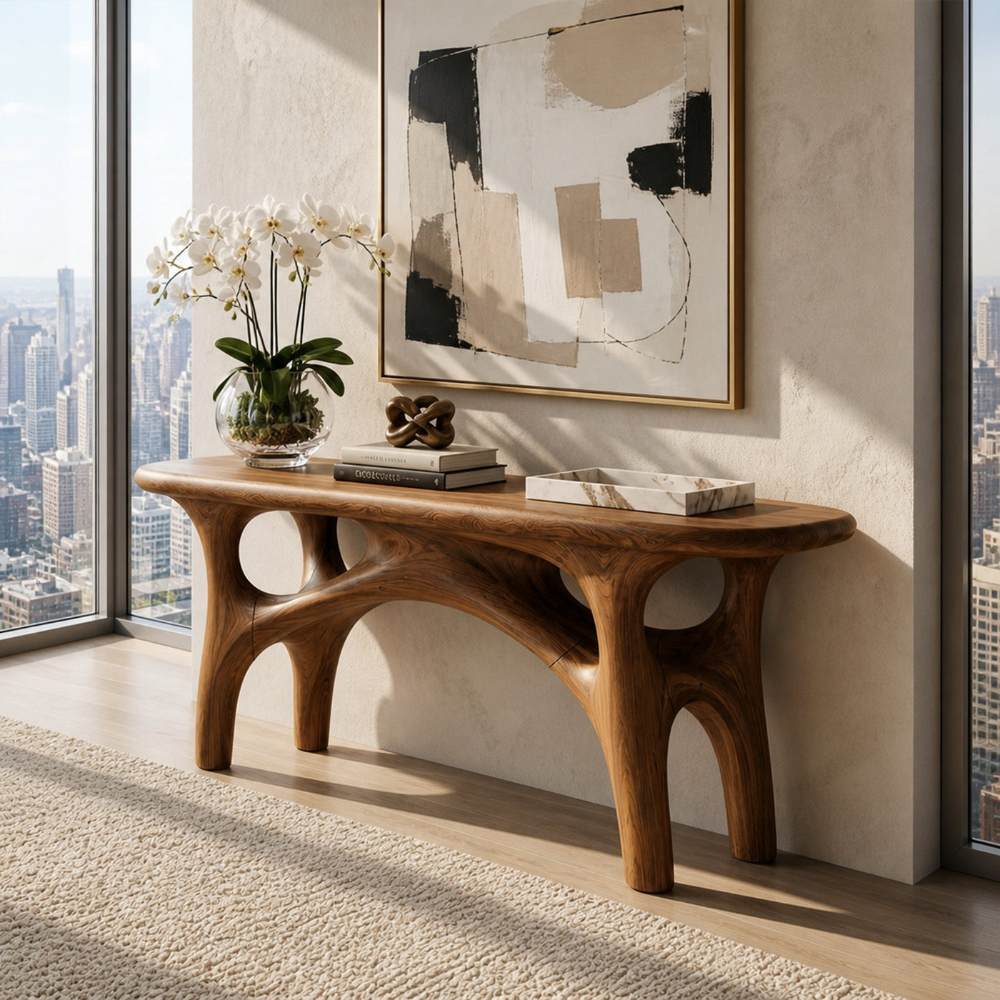 Rustic Accent Console Table For Living Room