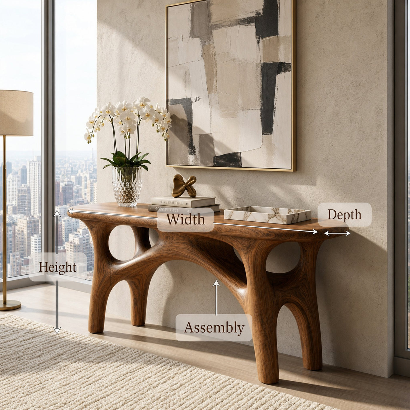 Rustic Accent Console Table For Living Room - product view 8