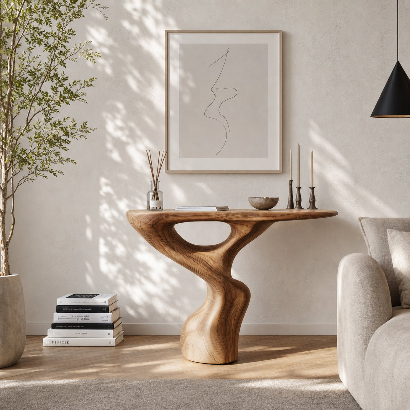 Rustic Accent Table Entryway Design
