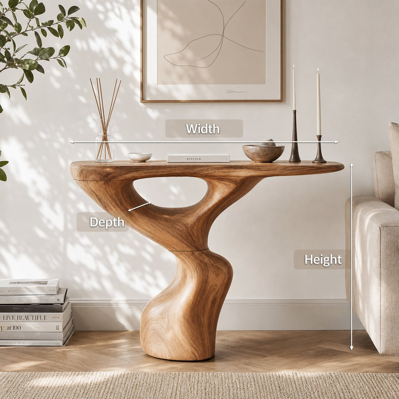 Rustic Accent Table Entryway Design - product view 8