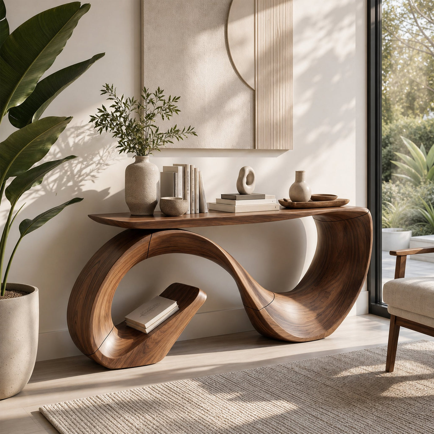 Rustic Artistic Console Table For Hallway Entryway - product view 6