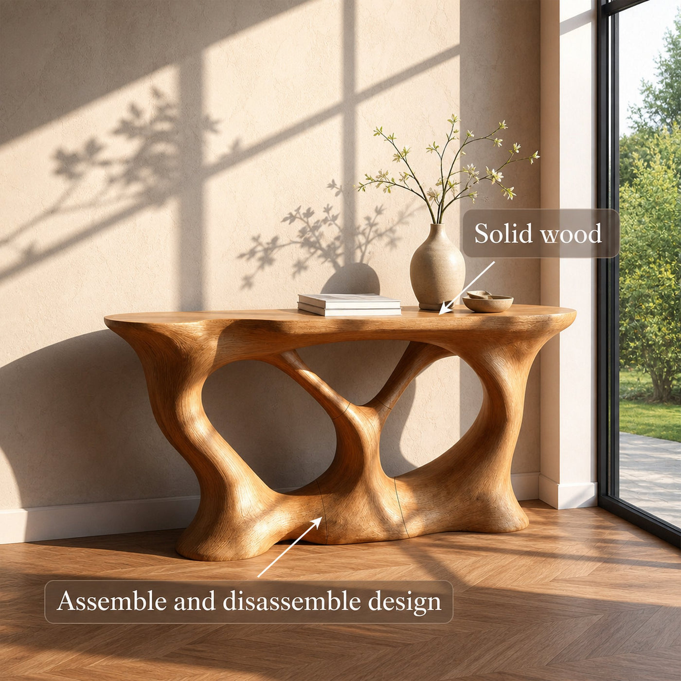 Rustic Branch Console Table Hallway Accent Living Room - product view 3