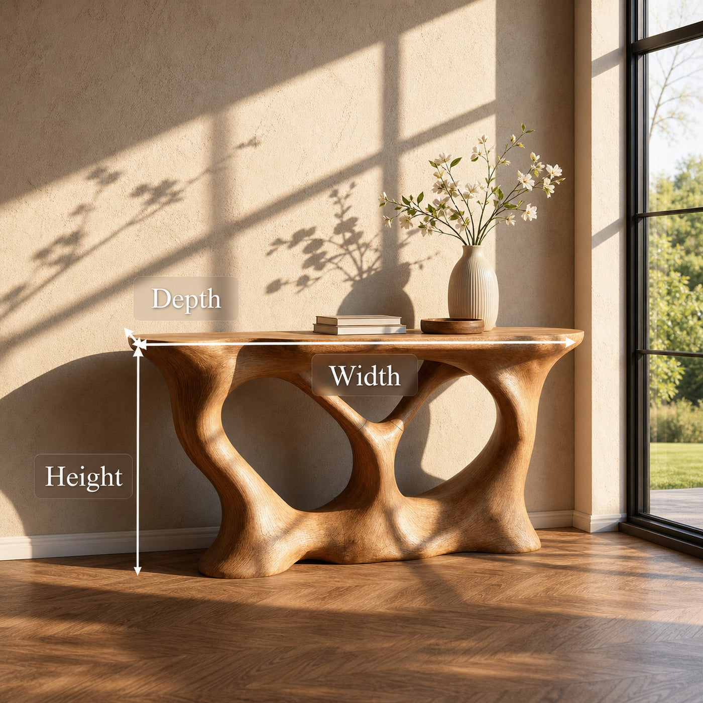 Rustic Branch Console Table Hallway Accent Living Room - product view 4