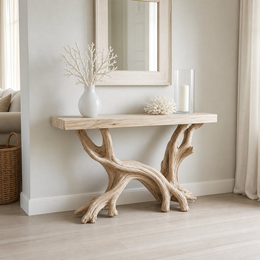 Rustic Coastal Console Table Living Room And Hallway