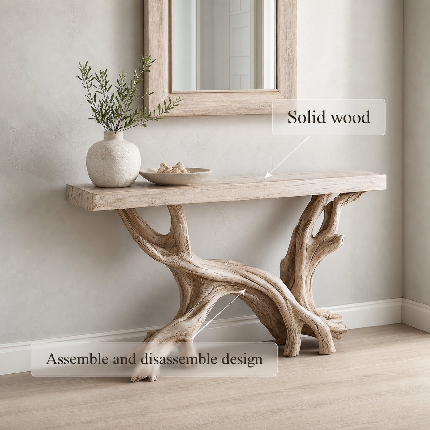 Rustic Coastal Console Table Living Room And Hallway - product view 3