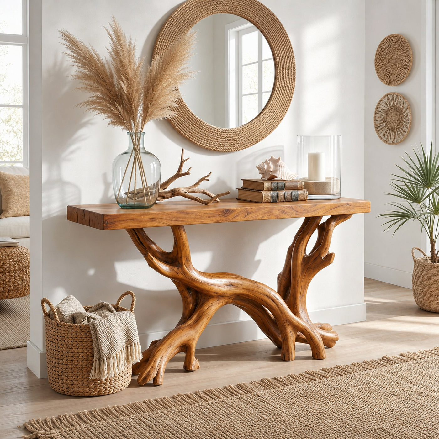 Rustic Coastal Console Table Living Room And Hallway - product view 6