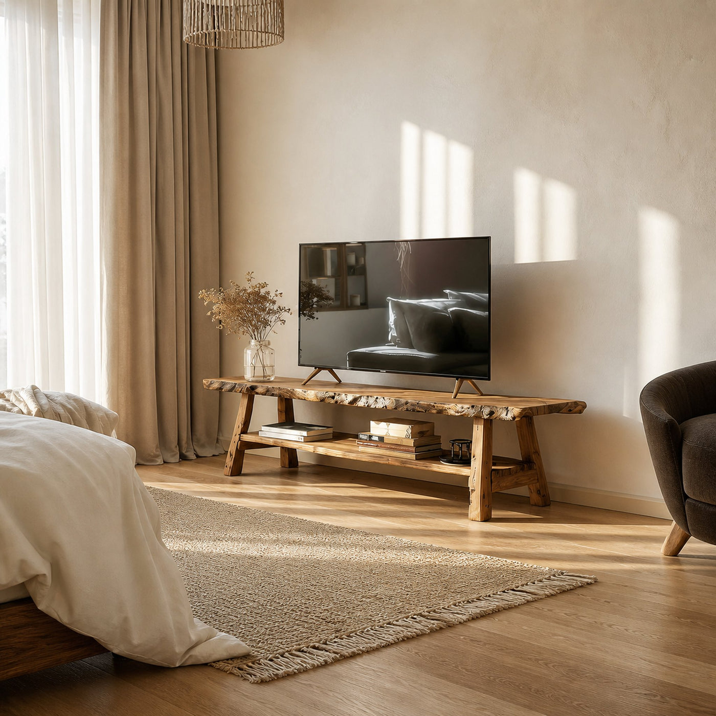 Rustic Console TV Stand Bedroom - product view 2