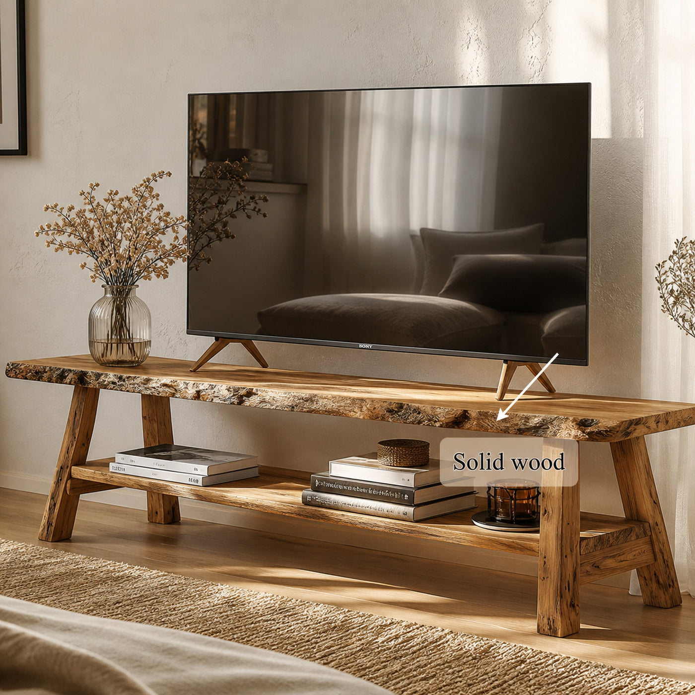 Rustic Console TV Stand Bedroom - product view 3