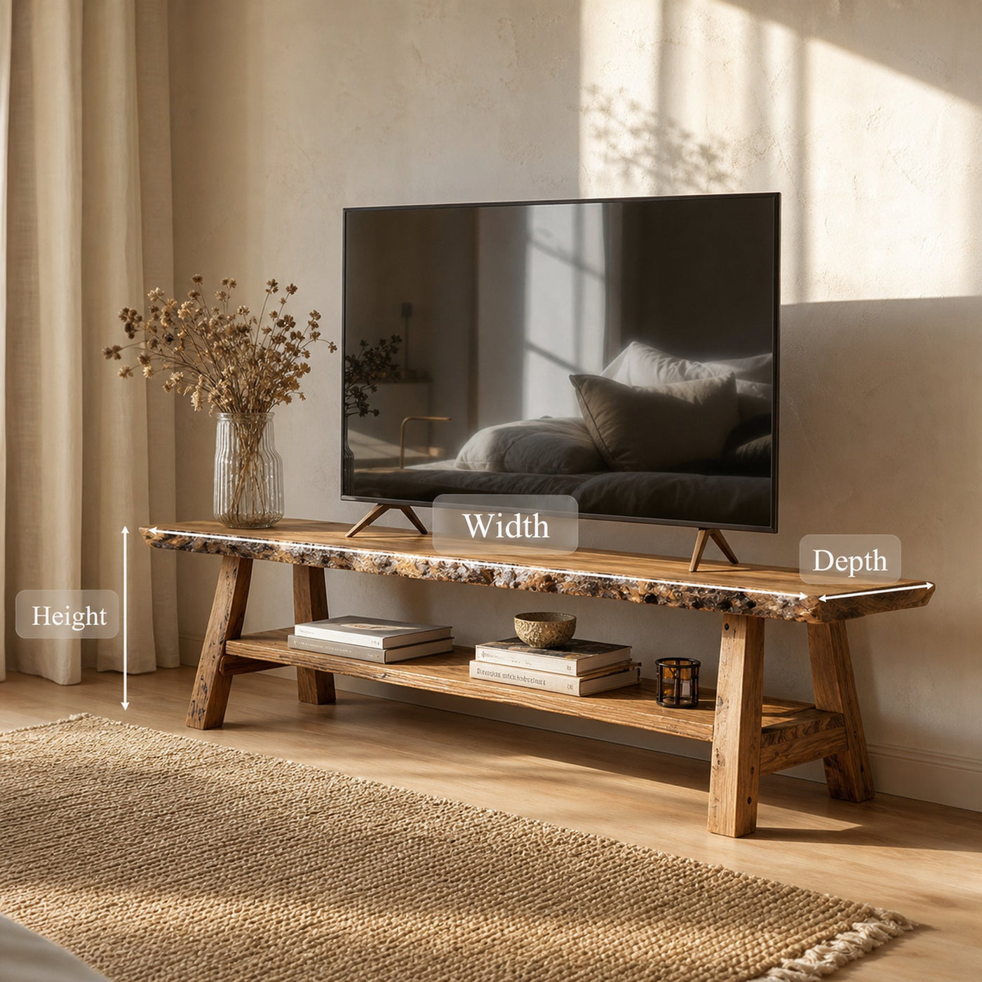 Rustic Console TV Stand Bedroom - product view 5