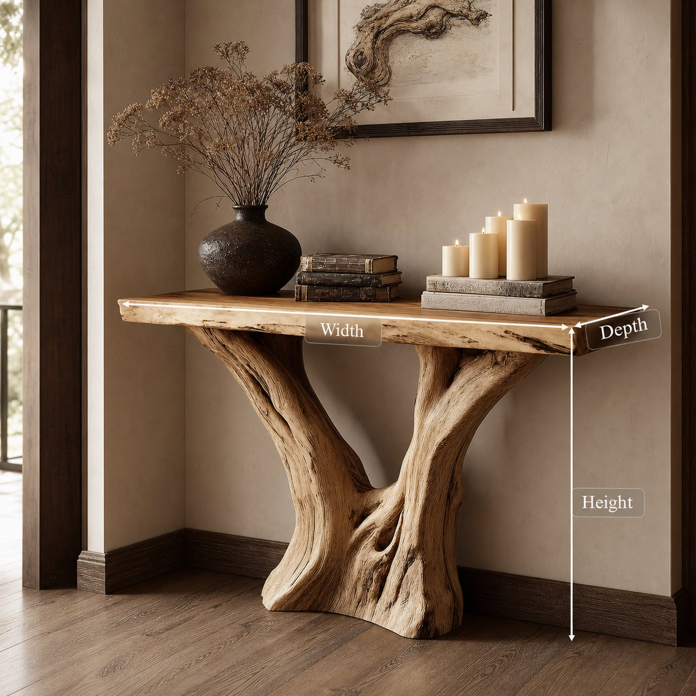 Rustic Console Table Accent Living Room - product view 4