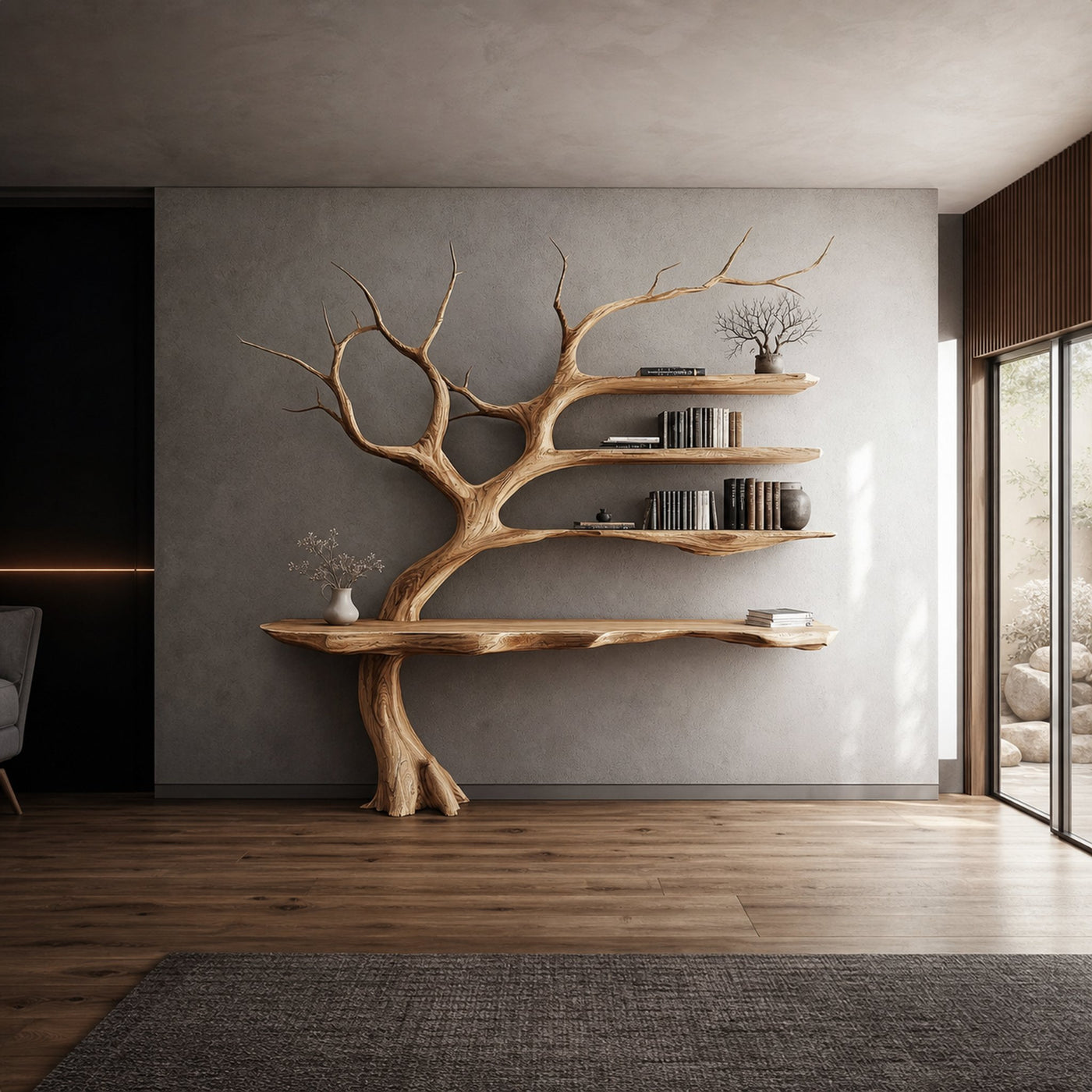 Rustic Console Table Artistic Tree Branch Reading Room - product view 2