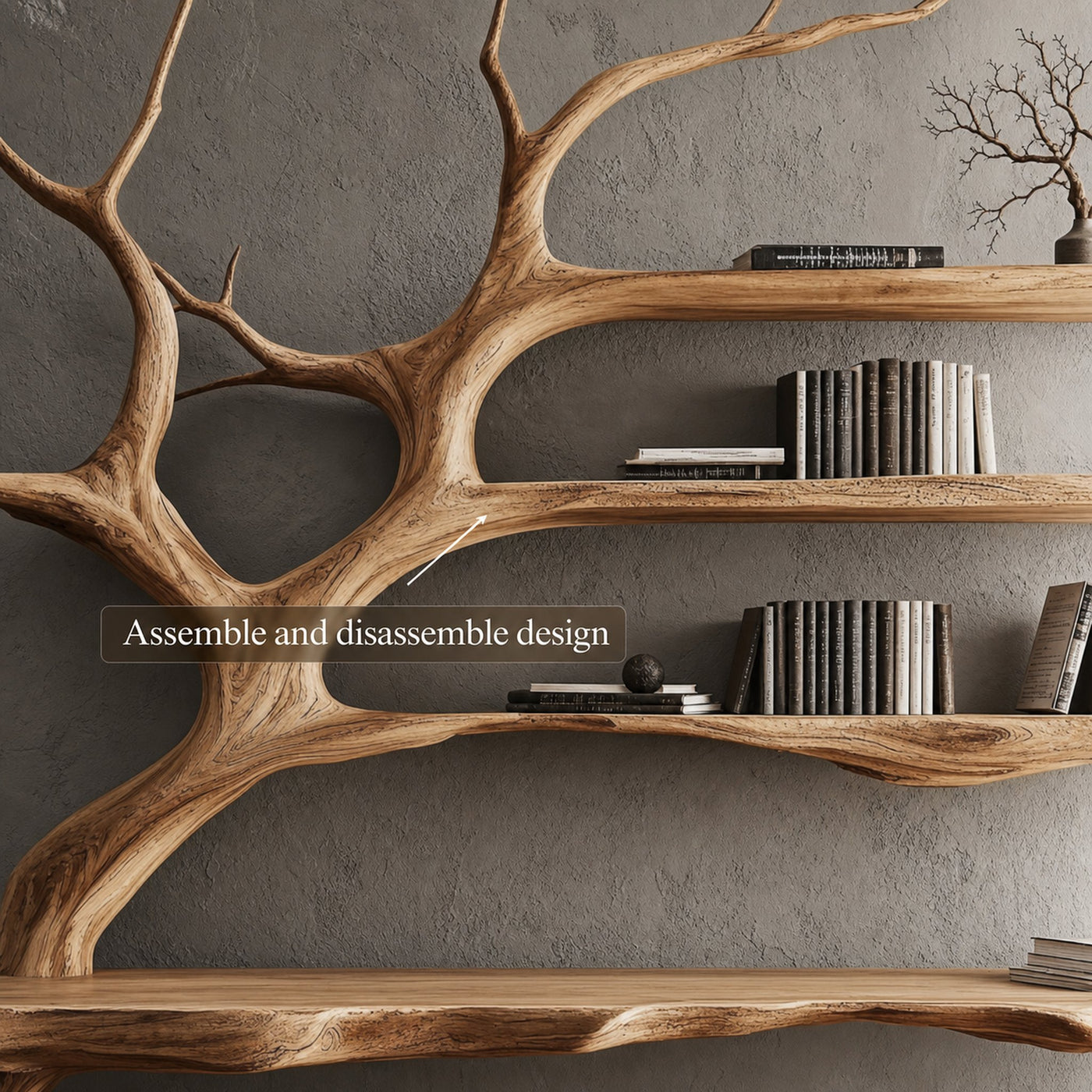 Rustic Console Table Artistic Tree Branch Reading Room - product view 3