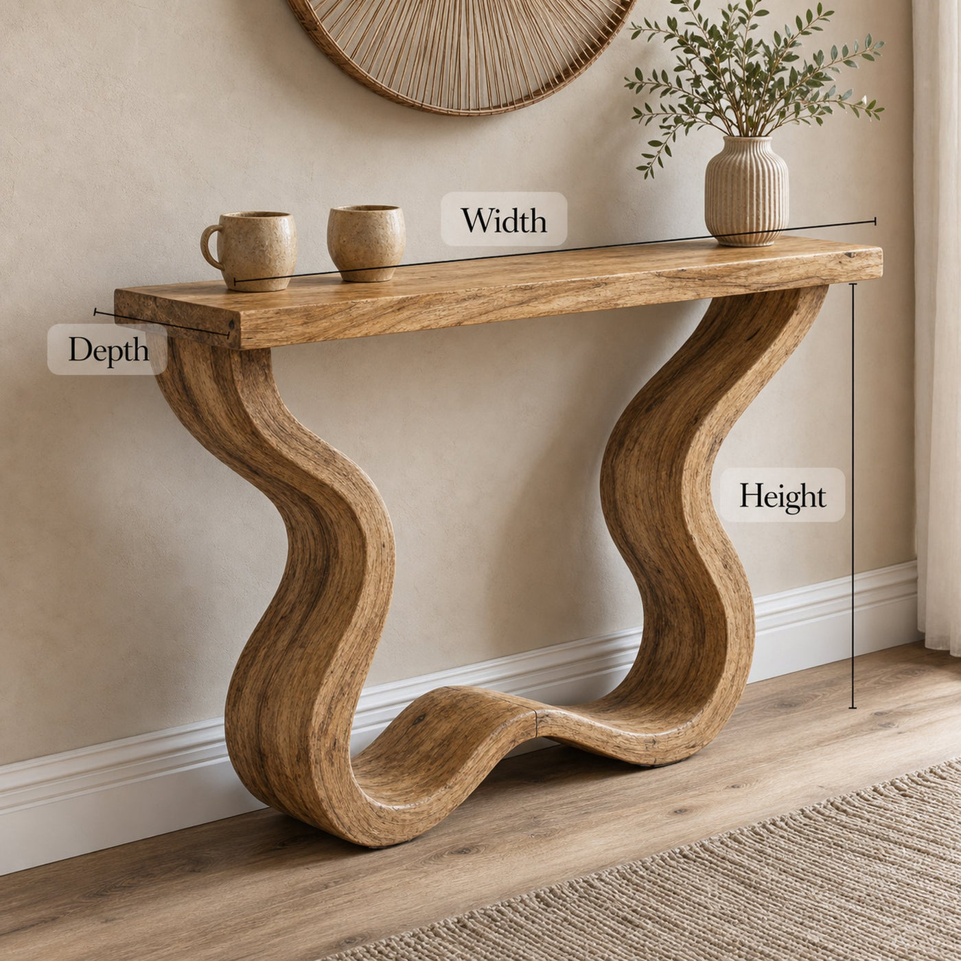 Rustic Console Table Entry Side Table - product view 4