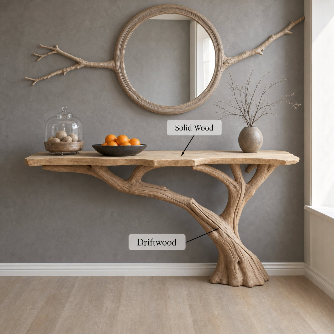 Rustic Console Table Entryway Table Decorative - product view 3