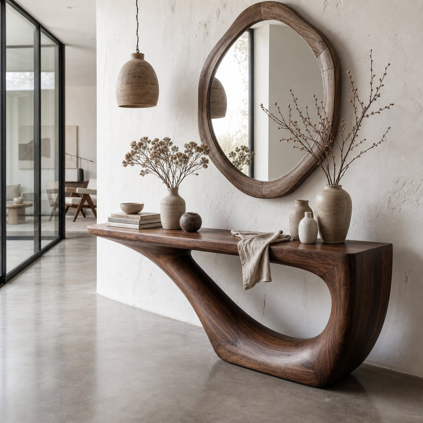 Rustic Console Table Entryway Table With Open Frame Base For Living Room - product view 7
