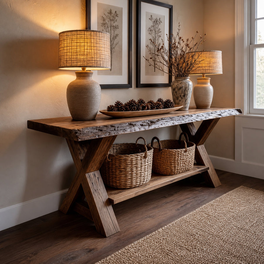 Rustic Console Table Farmhouse Entryway