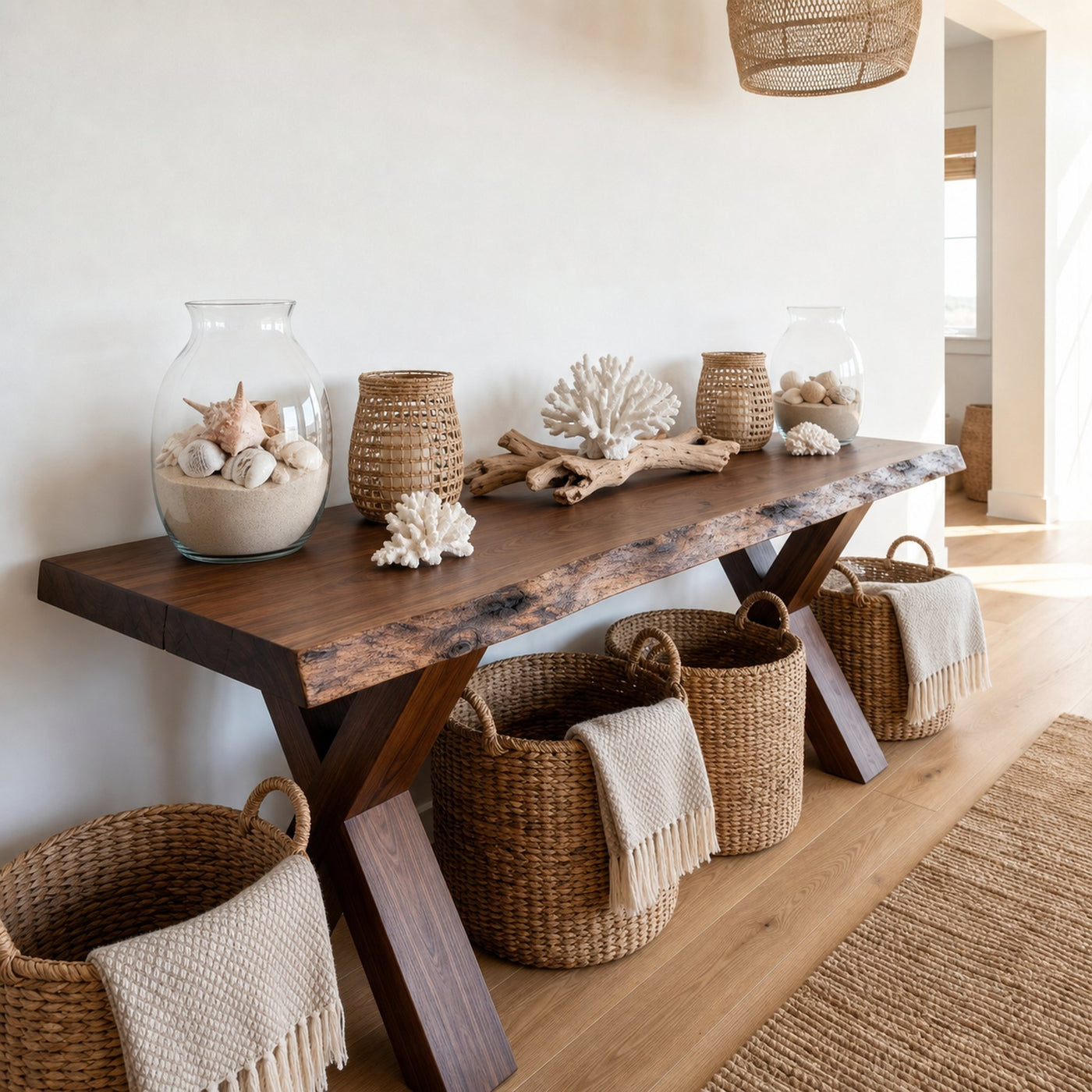 Rustic Console Table Farmhouse Entryway - product view 7