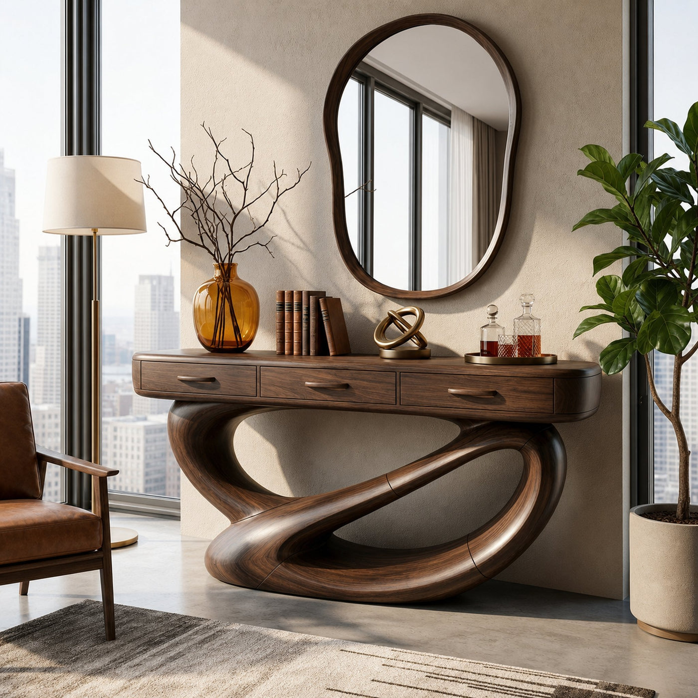 Rustic Console Table For Bedroom Hallway - product view 6