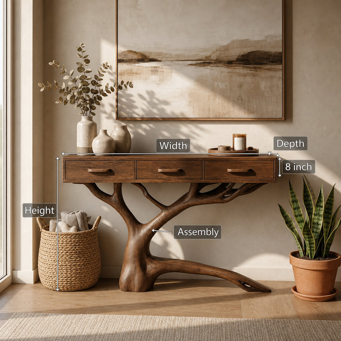 Rustic Console Table For Dining Room - product view 8