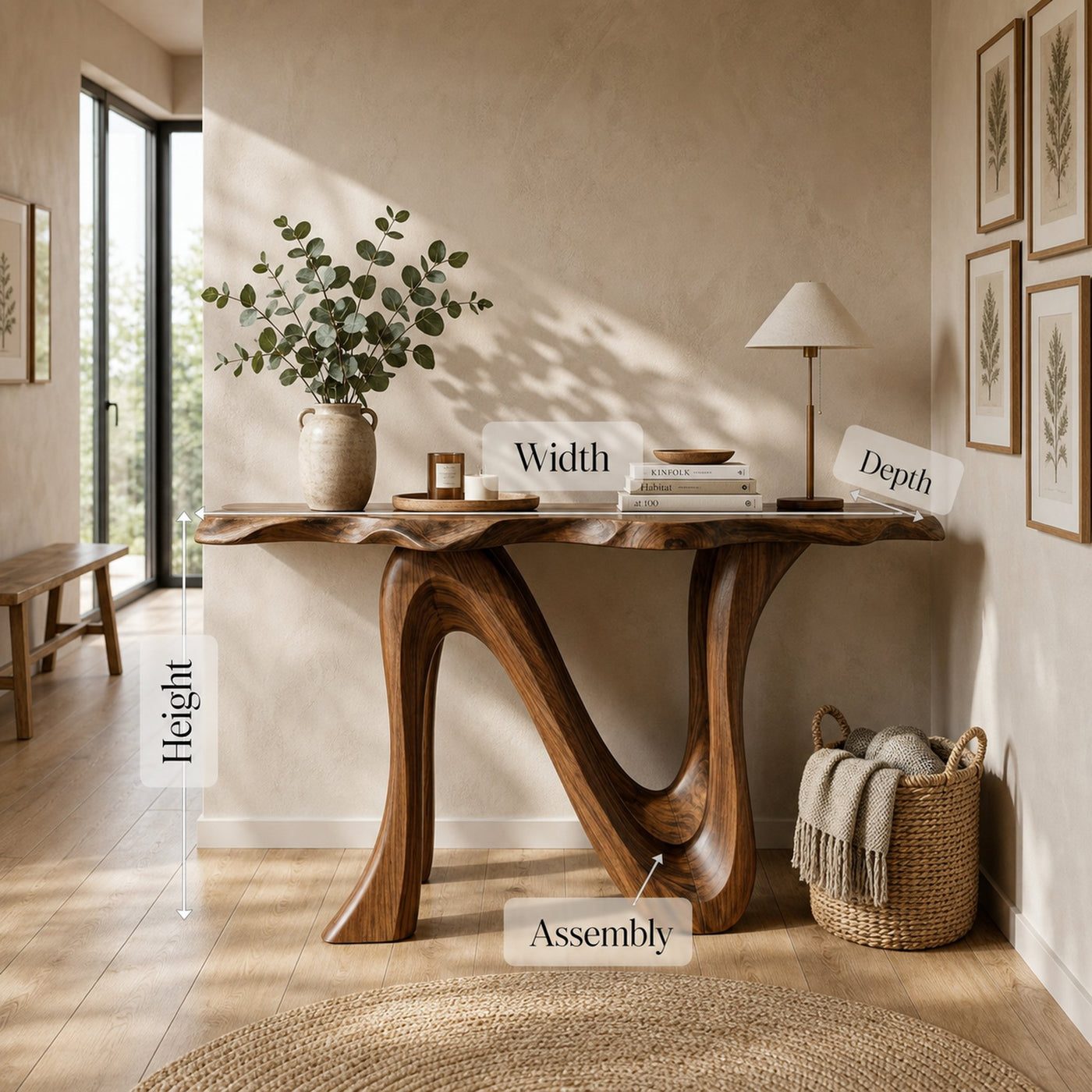 Rustic Console Table For Entryway Living Room - product view 8