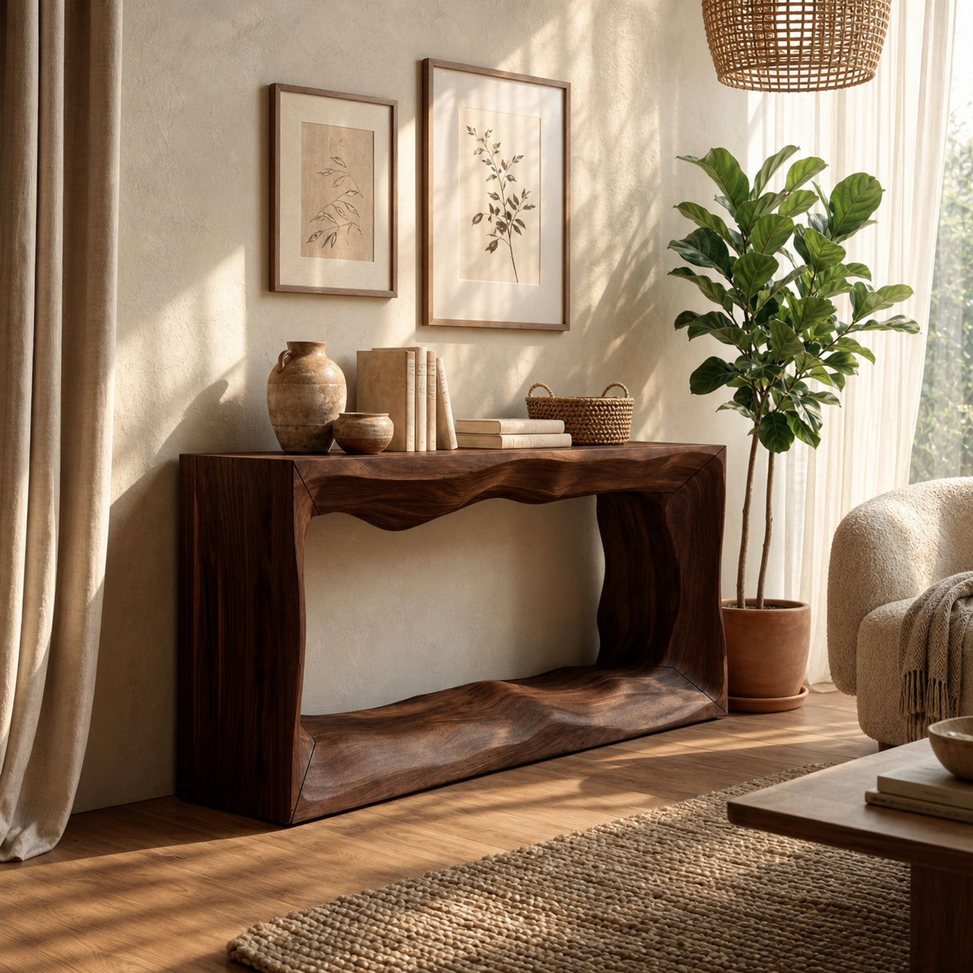 Rustic Console Table For Foyer Entryway - product view 6