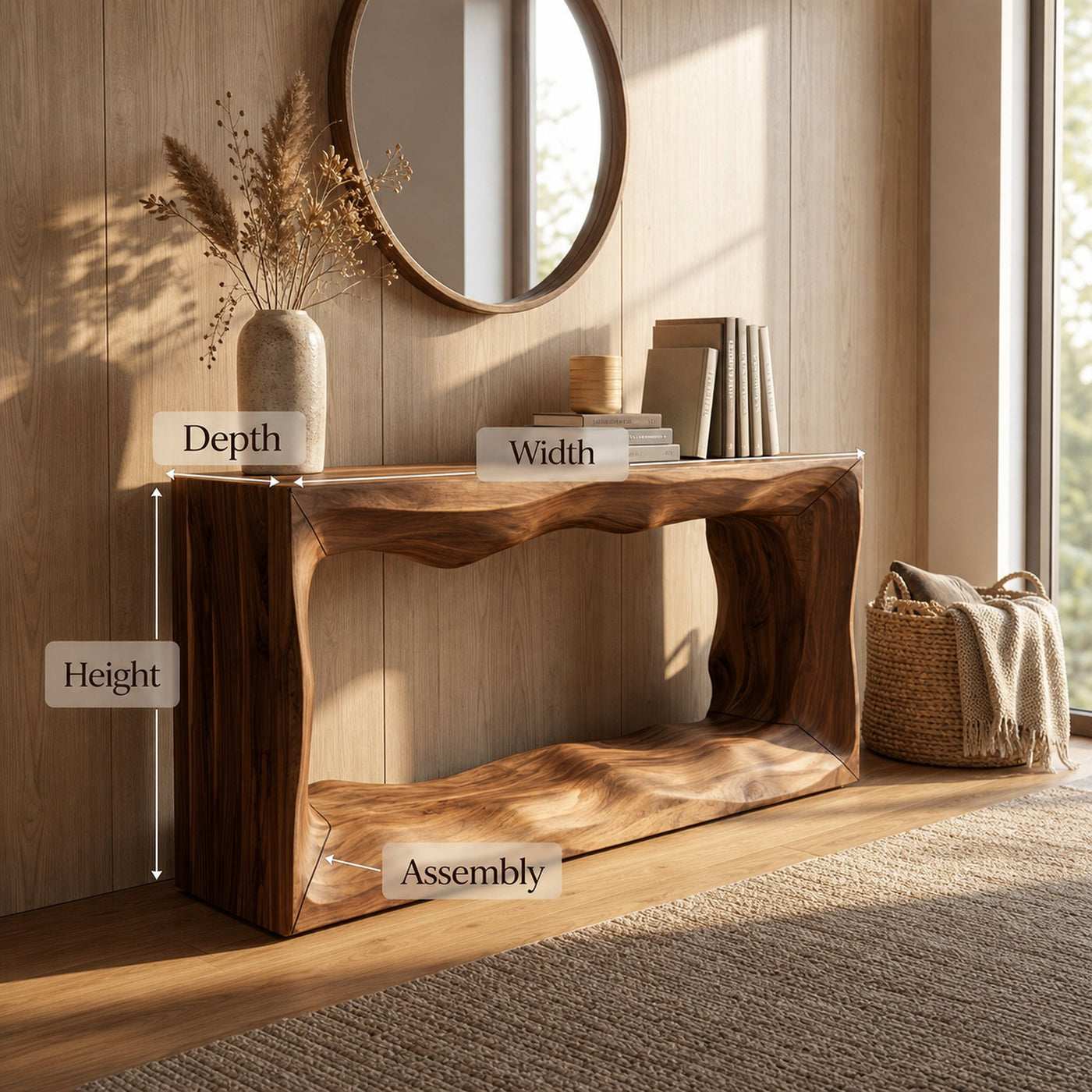 Rustic Console Table For Foyer Entryway - product view 8