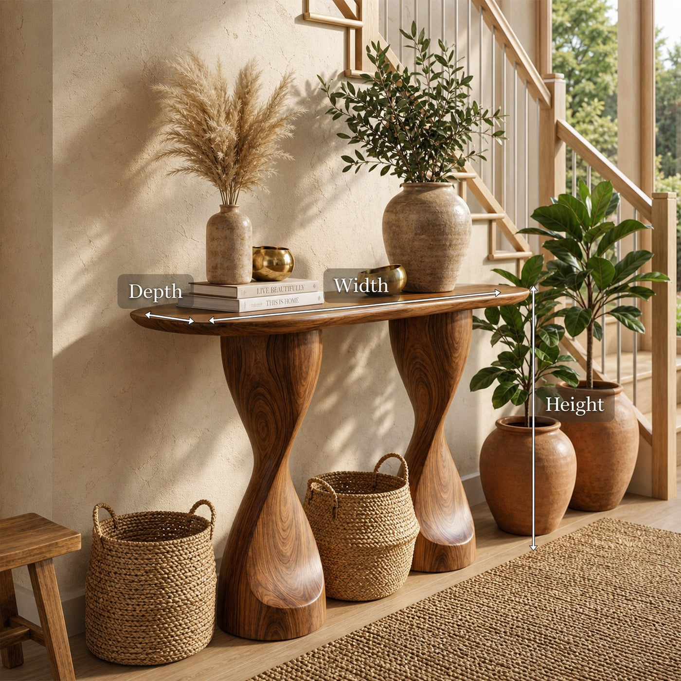 Rustic Console Table For Living Room Hallway - product view 8