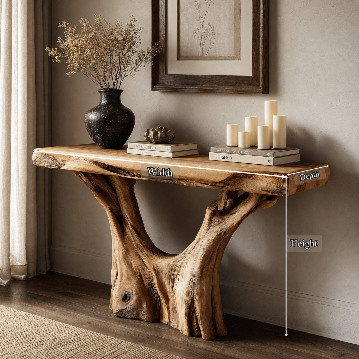 Rustic Console Table Hallway Or Entryway - product view 5