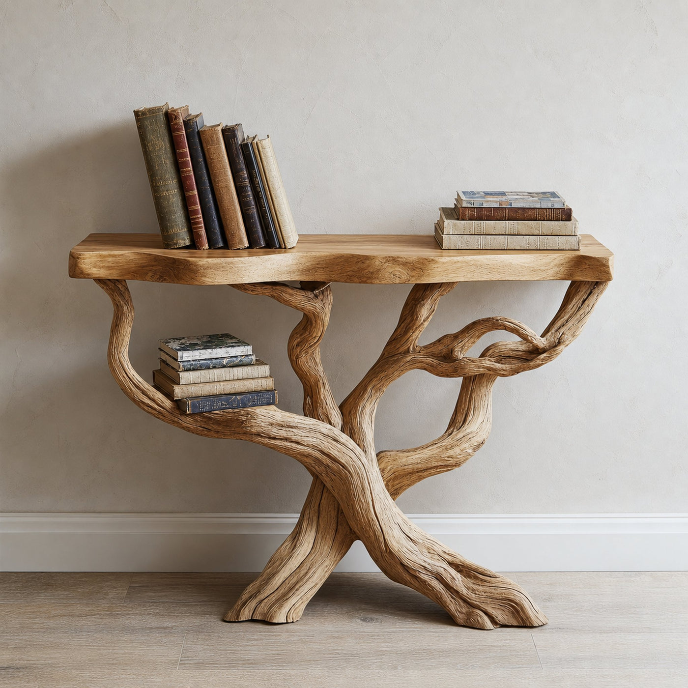 Rustic Console Table Handcrafted Solid Wood Decor Home Gift