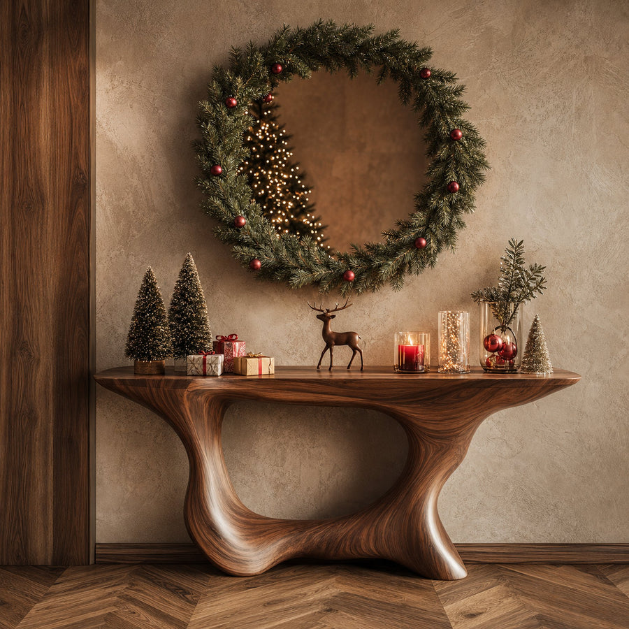 Rustic Console Table Holiday Edition Modern Living Entryway