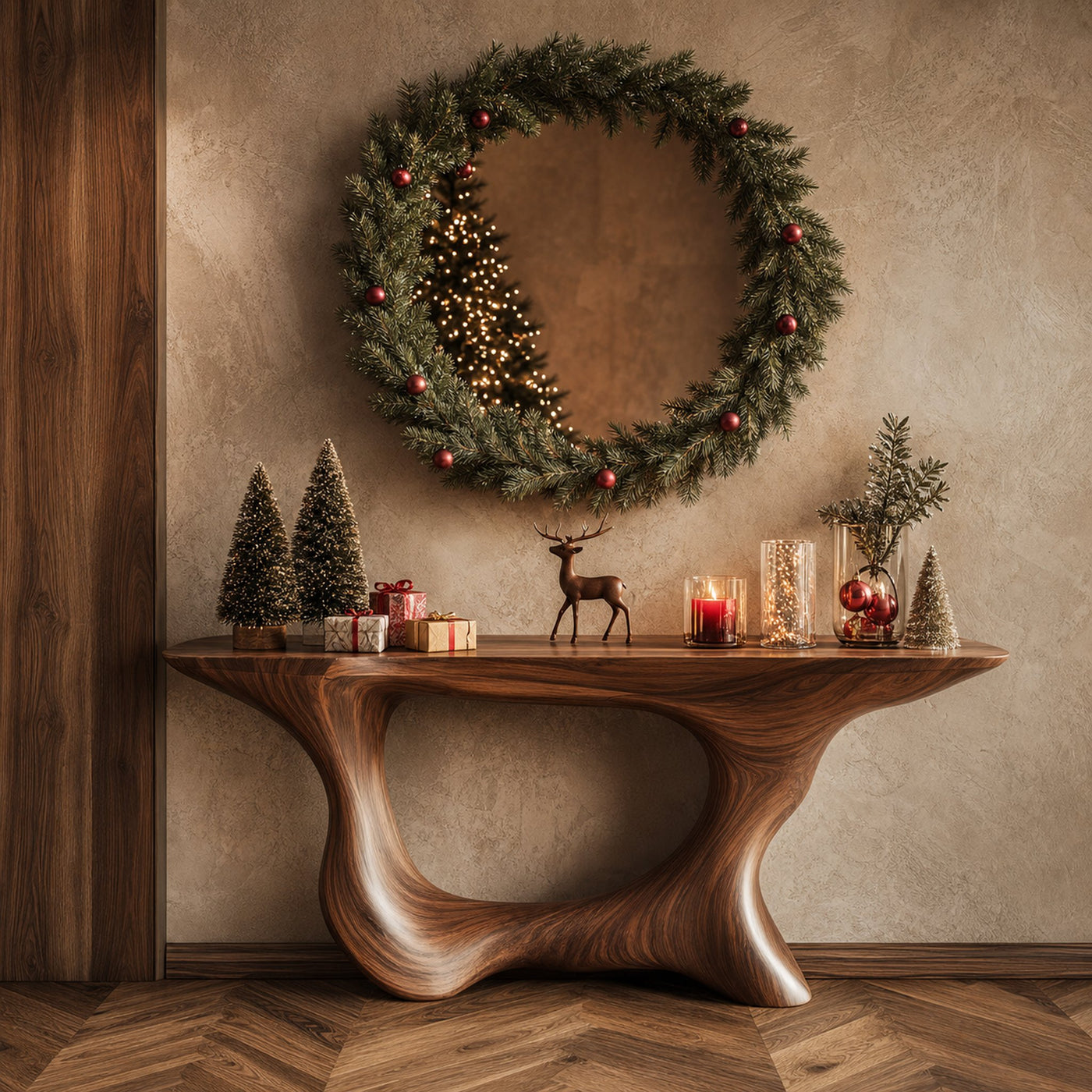 Rustic Console Table Holiday Edition Modern Living Entryway