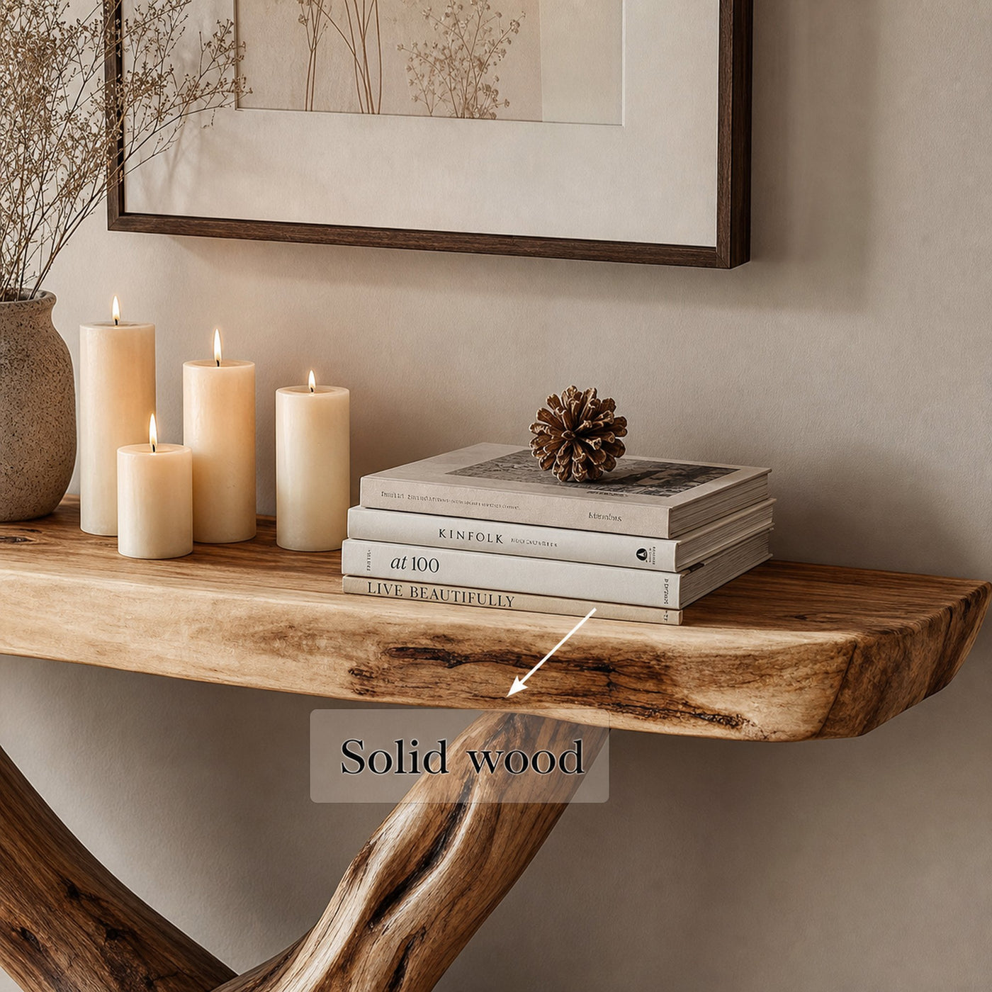Rustic Console Table Living Room And Entryway - product view 3