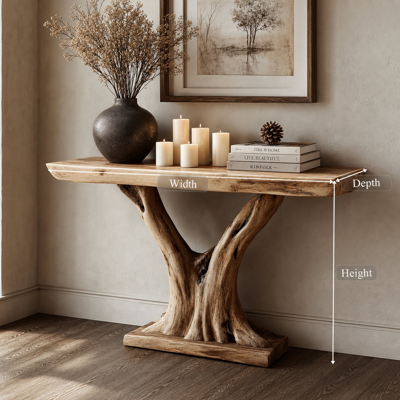 Rustic Console Table Living Room And Entryway - product view 5